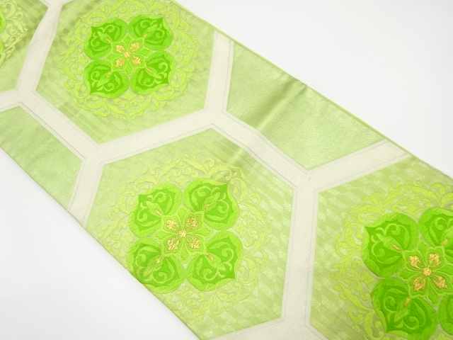 アンティーク　亀甲に華紋織り出し袋帯（材料）